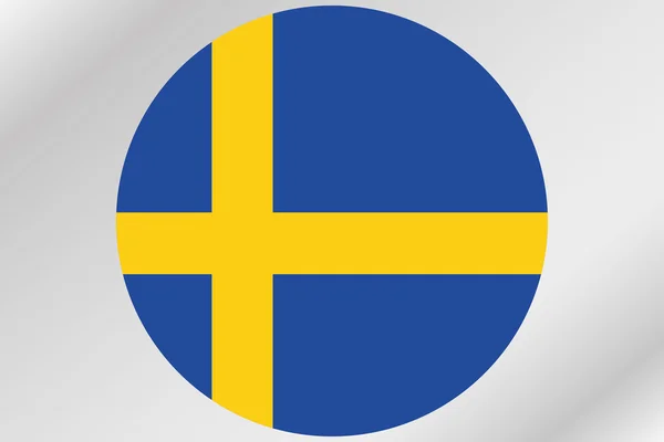 Vlajka ilustrace v kruhu ze země Švédsko — Stock fotografie