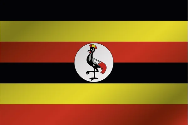우간다의 국가의 3d 물결 깃발 그림 — 스톡 사진