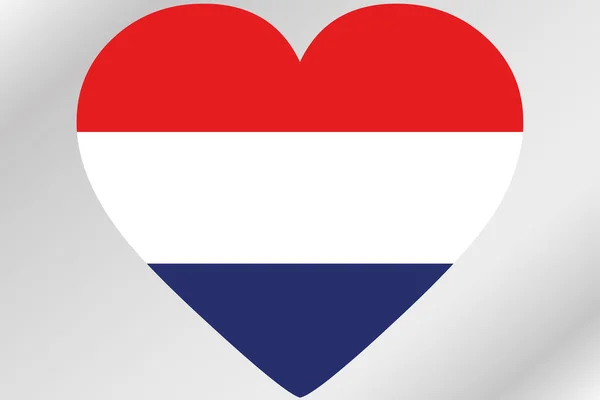 Flagga Illustration av ett hjärta med flaggan i Nederländerna — Stockfoto