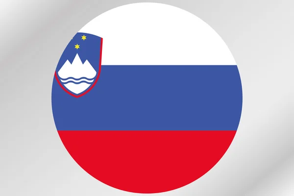 Flagga Illustration inom en cirkel med landet av Slovenien — Stockfoto