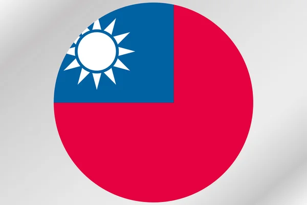 Flagga Illustration inom en cirkel med landet av Taiwan — Stockfoto