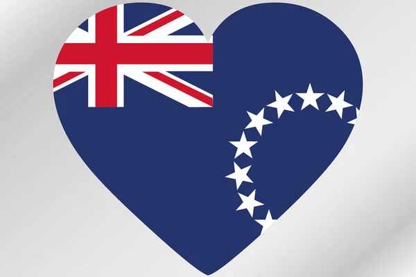 Flag Illustration of a heart with the flag of  Cook Islands — Stock Photo, Image