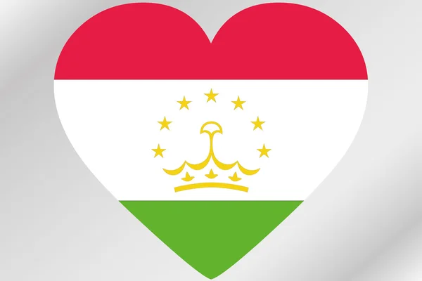 Bandera Ilustración de un corazón con la bandera de Tayikistán —  Fotos de Stock