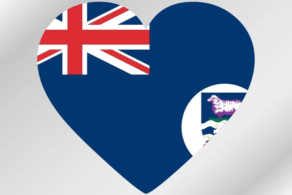 Vlajka ilustrace srdce s příznakem Falklandi slands — Stock fotografie