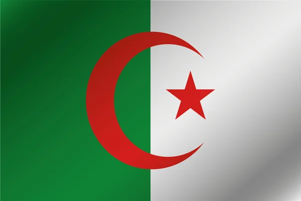 3D vlnité vlajky ilustrace ze země Alžírsko — Stock fotografie