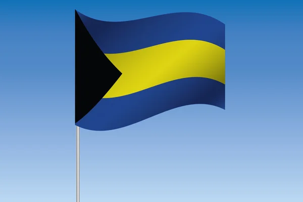 3D obrázek vlajky mává na obloze země Bahama — Stock fotografie