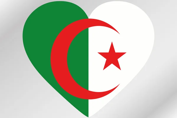 Drapeau Illustration d'un cœur avec le drapeau de l'Algérie — Photo