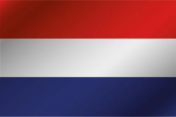 Drapeau ondulé 3D Illustration du pays des Pays-Bas — Photo