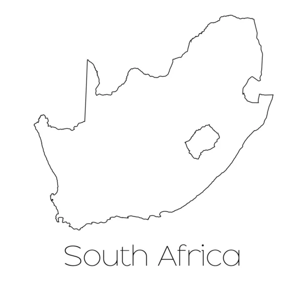 Форма страны изолированы на фоне страны Южная Африка — стоковое фото