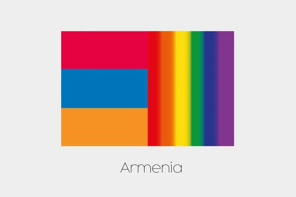 Ilustración de la bandera LGBT con la bandera de Armenia — Foto de Stock