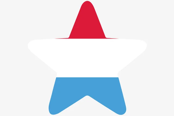 Flaga ilustracja wewnątrz gwiazdy kraju Luksemburga — Zdjęcie stockowe