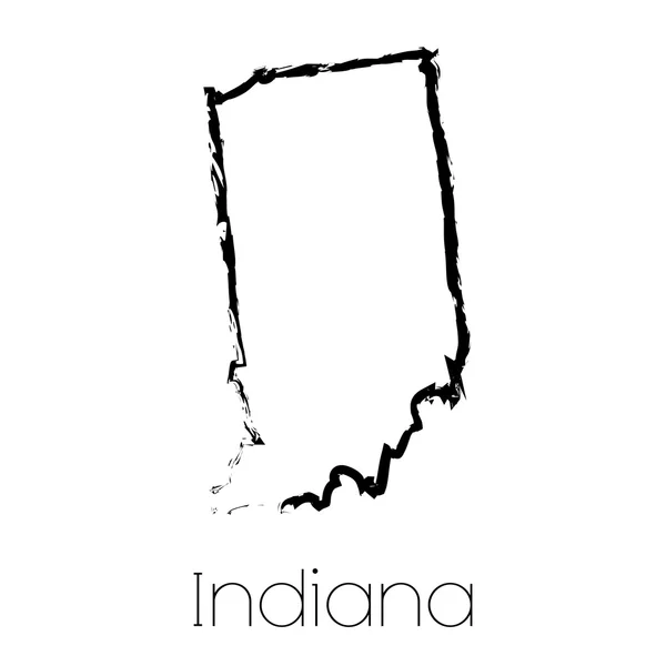Forma rabiscada do Estado de Indiana — Fotografia de Stock
