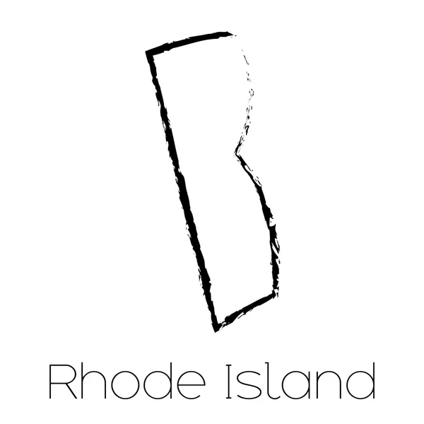 Forma rabiscada do Estado de Rhode Island — Fotografia de Stock