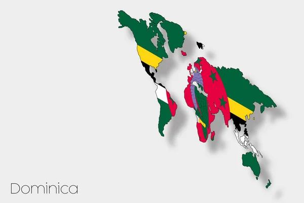 3D Isometric Flag Illustration of the country of  Dominica — Stock Photo, Image