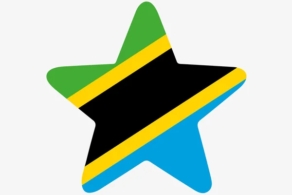Bandeira Ilustração dentro de uma estrela do país da Tanzânia — Fotografia de Stock