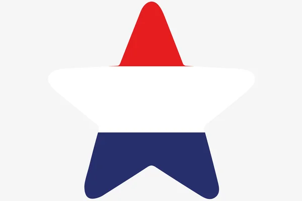Flagga Illustration inuti en stjärna av landet av Nederländerna — Stockfoto