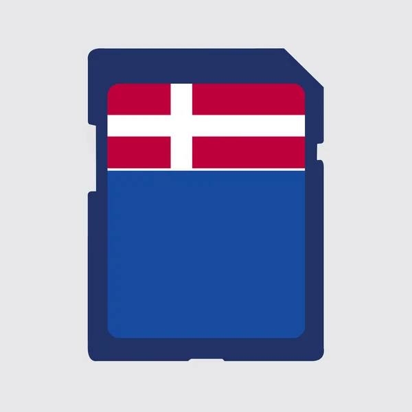 Carte mémoire illustrée avec le drapeau du Danemark — Photo