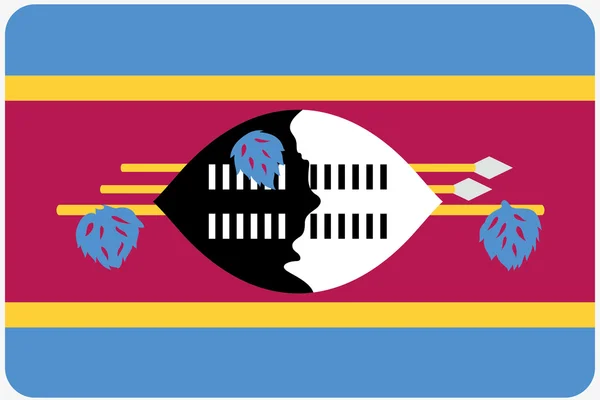 Bandera Ilustración con esquinas redondeadas del país de Swazila —  Fotos de Stock
