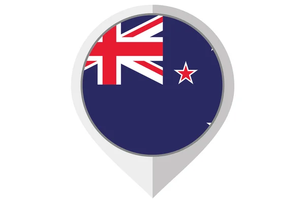 Flag Illustration inside a pointed of the country of New Zealand — Stock Photo, Image