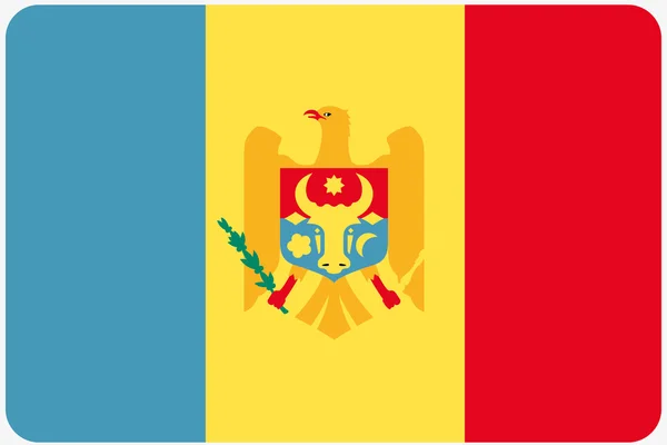 Flag Illustration with rounded corners of the country of Moldova — Stock fotografie