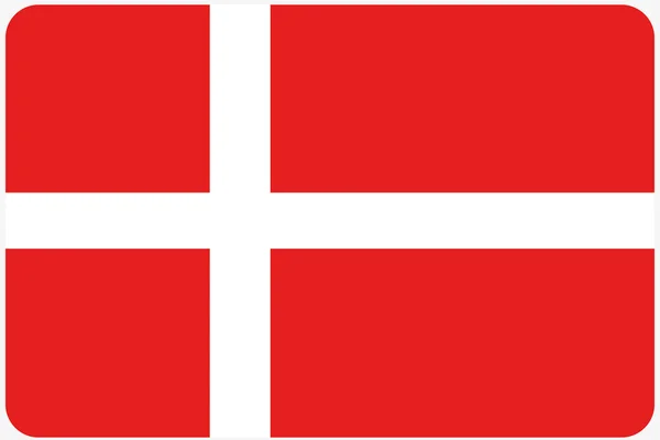 Flag Illustration with rounded corners of the country of Denmark — Stock Photo, Image