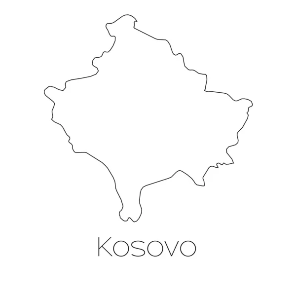 Forma del paese isolato sullo sfondo del paese del Kosovo — Foto Stock