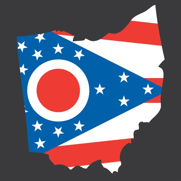 En mycket detaljerad karta med flaggan i delstaten Ohio — Stockfoto