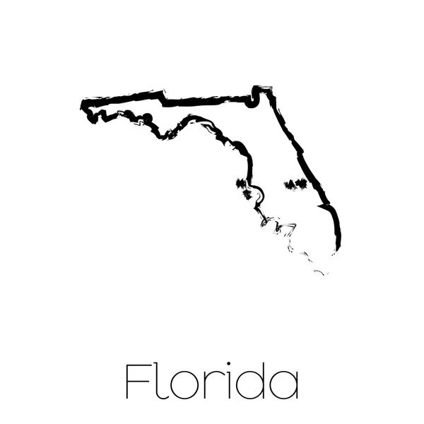 Gekritzelte Form des Staates Florida — Stockfoto