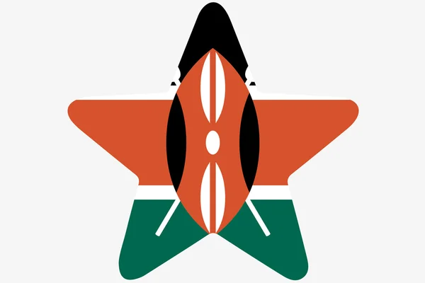 Vlag afbeelding binnen een ster van het land van Kenia — Stockfoto