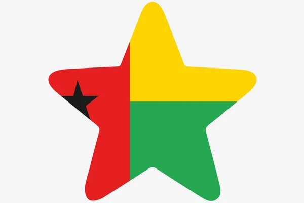 Bandeira Ilustração dentro de uma estrela do país da Guiné Bissau — Fotografia de Stock
