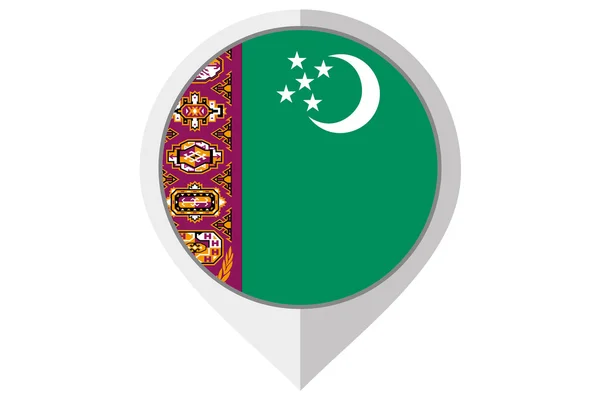 Bandera Ilustración dentro de una punta del país de Turkmenista — Foto de Stock