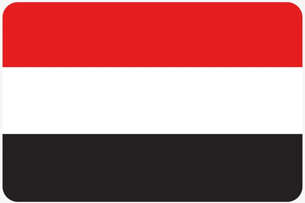 Flagga Illustration med rundade hörn av landet av Jemen — Stockfoto