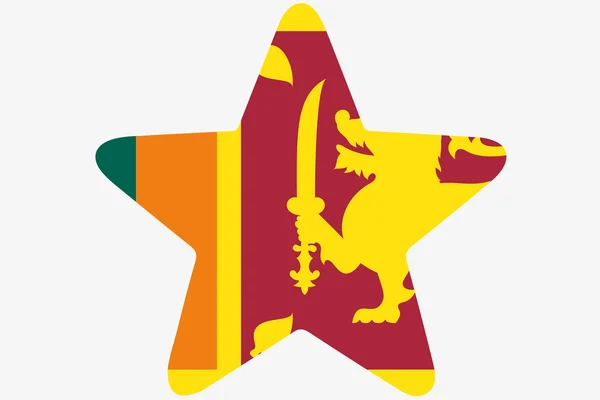 Sri Lanka ülke içinde bir yıldız bayrağı çizimi — Stok fotoğraf