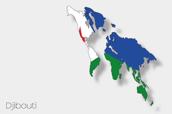 3D Isometrische vlag illustratie van het land van Djibouti — Stockfoto
