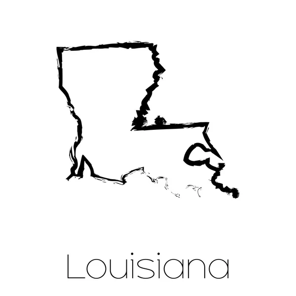 Gekritzelte Form des Staates Louisiana — Stockfoto
