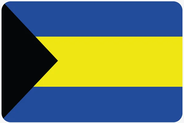 Flag Illustration with rounded corners of the country of Bahamas — Stock Photo, Image