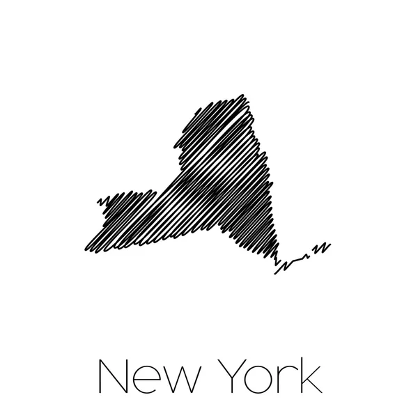 Klottrade formen av det statligt av New York — Stockfoto