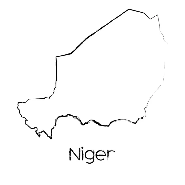 Klottrade form av landet av Niger — Stockfoto