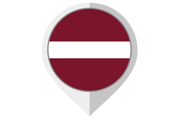 Flag Illustration inside a pointed of the country of Latvia — Stock Photo, Image