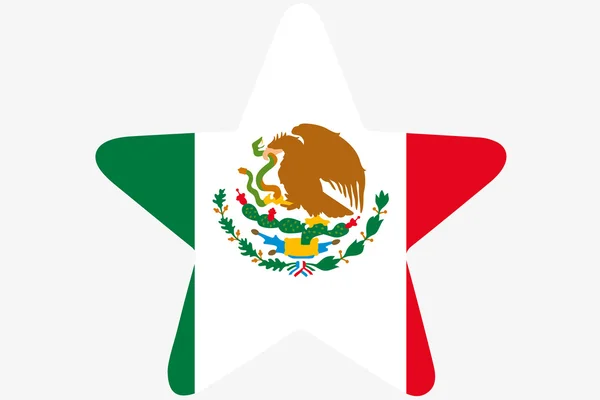 Bandera Ilustración dentro de una estrella del país de México —  Fotos de Stock