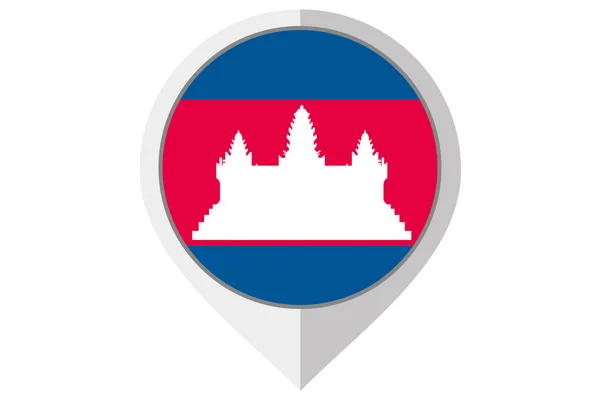 Flag Illustration inside a pointed of the country of Cambodia — Stock Photo, Image