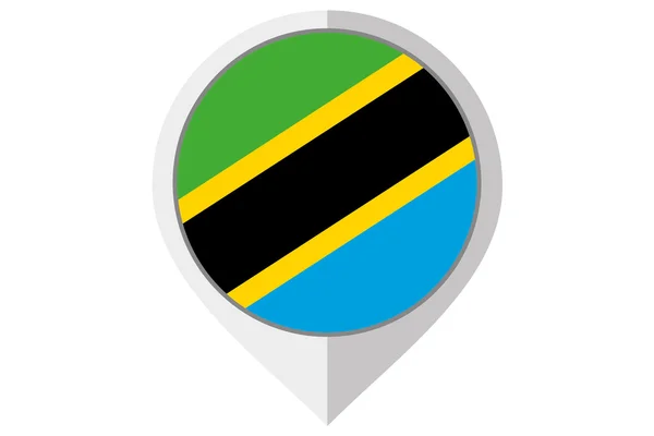 Illustration du drapeau à l'intérieur d'un point du pays de Tanzanie — Photo