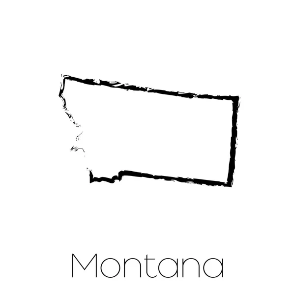 Forma garabateada del Estado de Montana — Foto de Stock