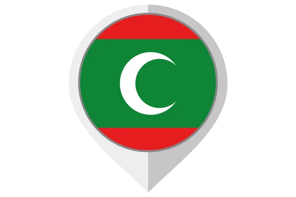 Vlag afbeelding binnen een puntige van het land van de Maldiven — Stockfoto