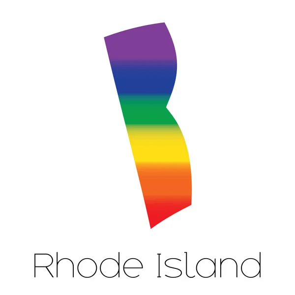 Флаг ЛГБТ в штате Род-Айленд — стоковое фото