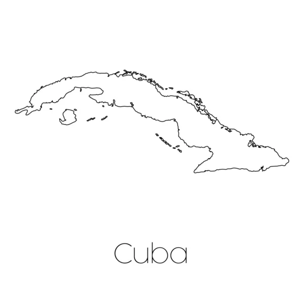 Forme du pays isolé sur fond du pays de Cuba — Photo