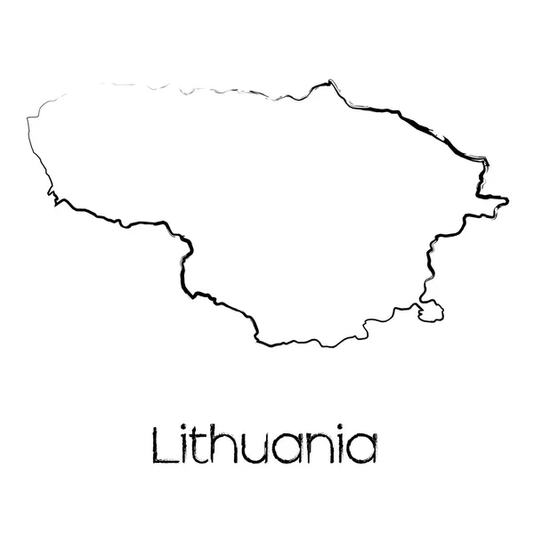 Forma rabiscada do país da Lituânia — Fotografia de Stock