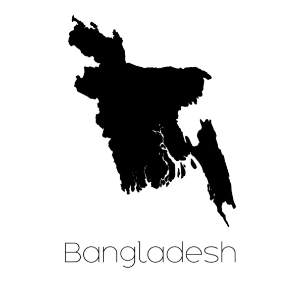 Tvar země na pozadí země Banglades, samostatný — Stock fotografie