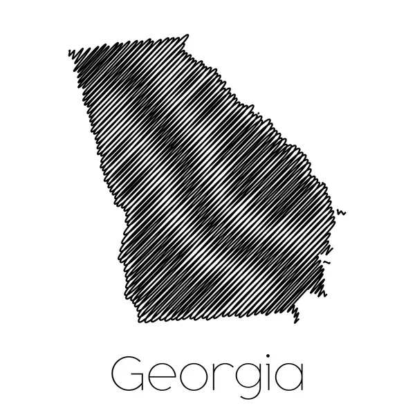 Forma scarabocchiata dello Stato della Georgia — Foto Stock