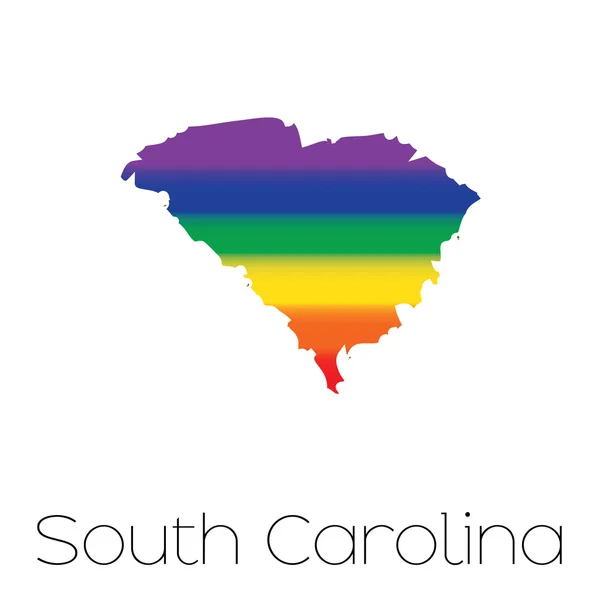 Прапор ЛГБТ всередині штату Південна Кароліна — стокове фото